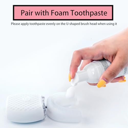 Adult Automatic Ultrasonic Toothbrush Waterproof Travel Timer White
