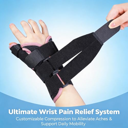 Adjustable Wrist & Thumb Immobilizer Brace, Breathable Splint Wrist Support for Joint Pain & Tension Relief, Right Hand Size S