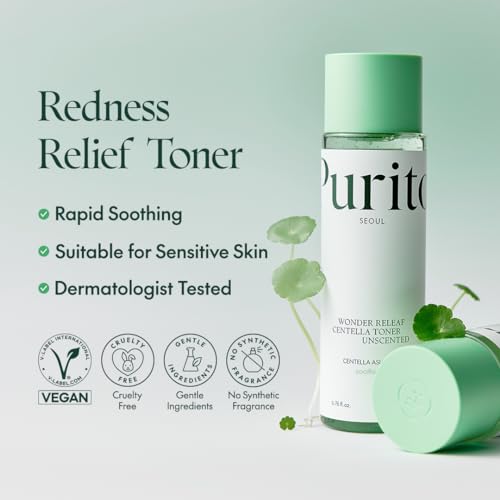 PURITO Centella Unscented Toner for Sensitive Skin, 6.76 fl.oz
