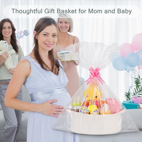 Kids Flossers, Unflavored, 4 Colors Ocean Animals Shaped (Pack of 4), and Small Woven Basket with Gift Bag and Ribbons