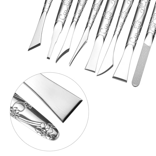 QWORK Ingrown Toenail Tool, 8 Pcs Foot Shaver Pedicure Tool, Stainless Steel Dead Skin Removal Kit, for for Ingrown Foot Fingernail Care