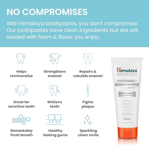 Himalaya Botanique 10% Nano Hydroxyapatite Toothpaste, Mint, 3 oz, 2 Pack