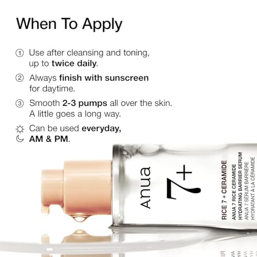 Anua Rice Ceramide 7 Hydrating Barrier Serum, 1.69 fl oz