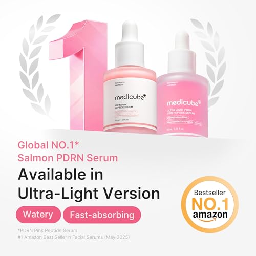 medicube PDRN Pink Peptide Serum with Salmon DNA, 3.71 fl. Oz 3.71 Fl Oz (Pack of 1) Ultra Light PDRN