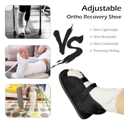 haozaikeji Open-Toe Plaster Shoe Post Surgery Walking Boot Medical Cast Shoe Foot Fracture Support for Foot Injuries Sprains Ankle Fractures Diabetic Feet Ulcers Large