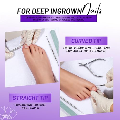 FANDAMEI Nail Care Kit, Nail Buffers and Files, Nail Cuticle Tools Kit, Nail Manicure Tools, Finger Nail File Set, Nail Buffer Block, Nail Cuticle Nippers, Ingrown Toenail Tools, Nail Care Tool Kit Purple
