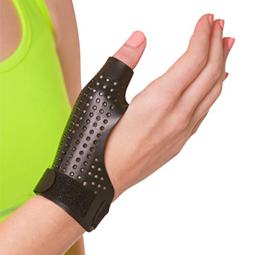 BraceAbility Thumb Brace Bundle - Hard Plastic Thumb Splint + Soft Undersleeve - Thumb Immobilizer Support for Arthritis, Tendonitis, Sprains Trigger Thumb, CMC Joint Relief (S-Left)