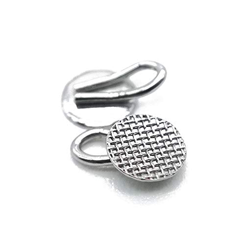 Dental Orthodontic Bondable Caplin Hook Lingual Buttons With Traction Hook,10pcs/Pack, Mesh Base (5 Packs)