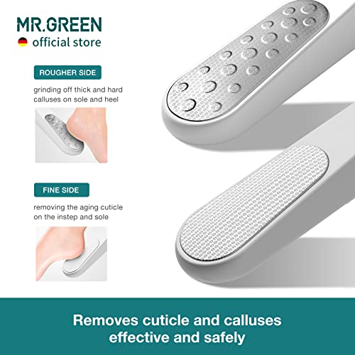 MR.GREEN Foot File Double Sided Callus Remover for Dead Skin Professional Pedicure Tools Callous Scraper Foot Sander Heel Filer (Orange) Orange