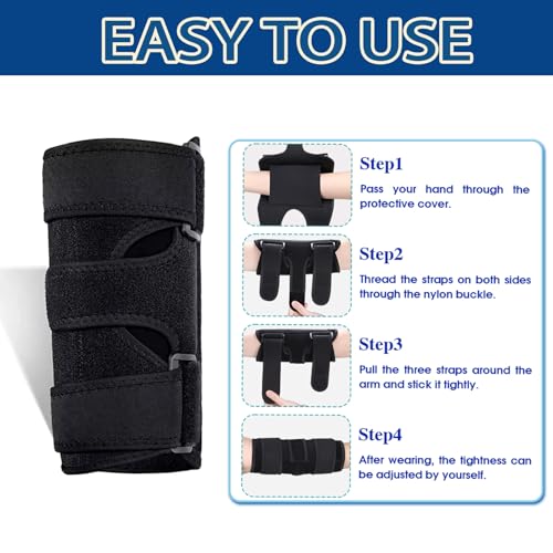 Elbow Brace for Cubital Tunnel Ulnar Nerve Support, Night Elbow Splint &Tennis Elbow Strap with Compression Sleeve,Adjustable Stabilizer Tendonitis Support for Women and Men One Size Black