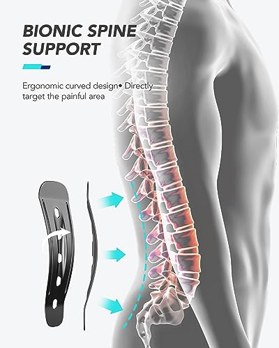 Back Brace for Lower Back Pain Relief, Carbon Fiber Support, Ergonomice Curved, Ultra-thin Air Mesh, Lightweight and Adjustale Design, Size S Black