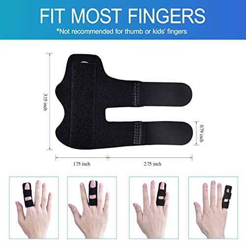 Finger Splint, 7PCS Finger Support Brace Finger Stabilizer for Broken Fingers Straightening Arthritis Knuckle Immobilization, Blue & Black