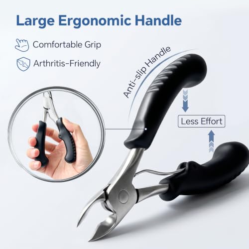 Heavy Duty Toenail Clippers for Men and Women Ingrown Toe Nail Clipper Large (Black)