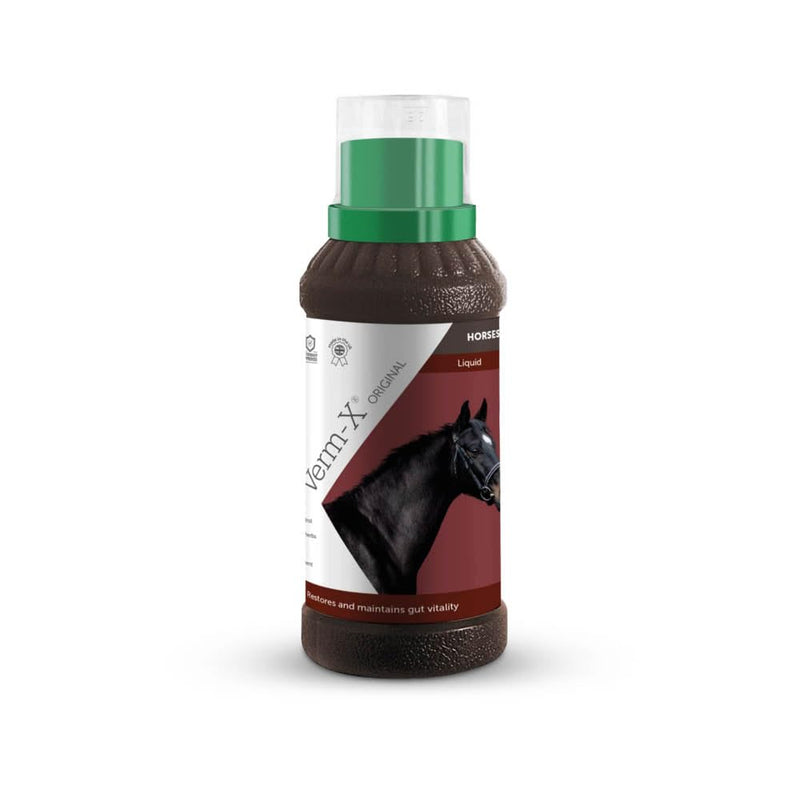 Verm-X All Natural Liquid for Horses and Ponies. Supports Intestinal Hygiene. Vet Approved. UFAS Assured.  Restores and Maintains Gut Vitality. Wormwood Free Recipe., clear,500ml