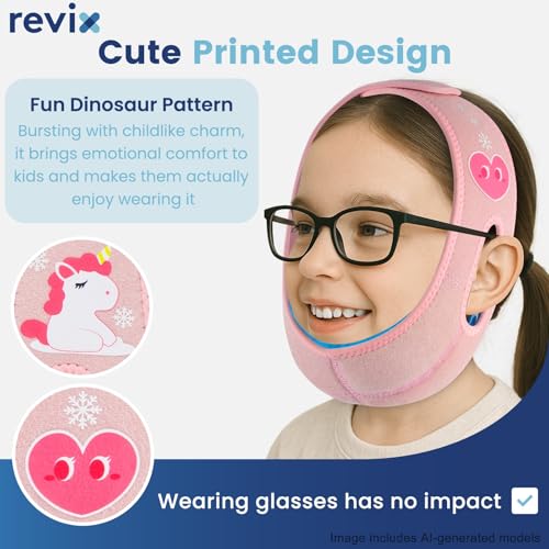 REVIX Kids Teeth Ice Pack Head Wrap for Tonsillectomy & Wisdom Teeth Pink