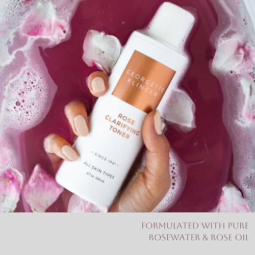 Rose Clarifying Toner - Deep Cleansing Facial Toner, pH Balancing, Moisturizing Formula with Witch Hazel and Aloe for Deep Pore Cleansing, Hydration, and Skin Repair - 6.7 oz by Georgette Klinger 6.7 Fl Oz (Pack of 1)