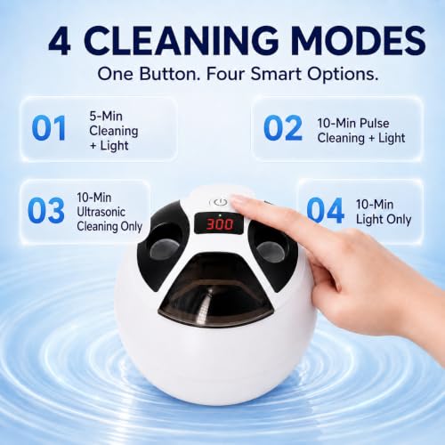 45kHz Ultrasonic Retainer Cleaner Machine, 200mL Dental Cleaning Pod
