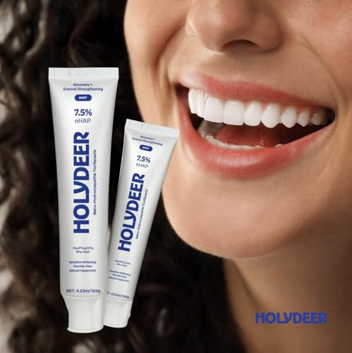 Nano-Hydroxyapatite Toothpaste, Mint, 7.5% nHAP, Fluoride-Free, Sensitive Whitening, Enamel Strengthening, 4.23 oz 3PK Blue 4.23 Ounce (Pack of 3)