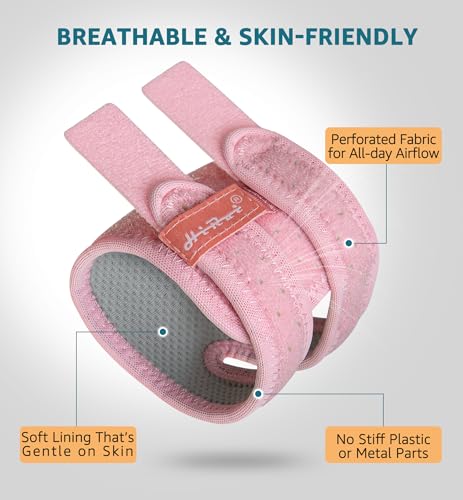 HiRui Wrist Brace for TFCC Tears, Adjustable Wristband Wrist Wraps Support for Fitness Weightlifting Tennis Tendonitis Carpal Tunnel Arthritis Pain Relief, One Size Adjustable (Pink, 2 Pack) Pink, 2 Pack