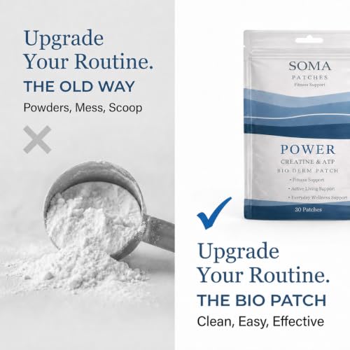 Soma Power Creatine Patches, Vegan and Latex-Free Adhesive, Daily Wear