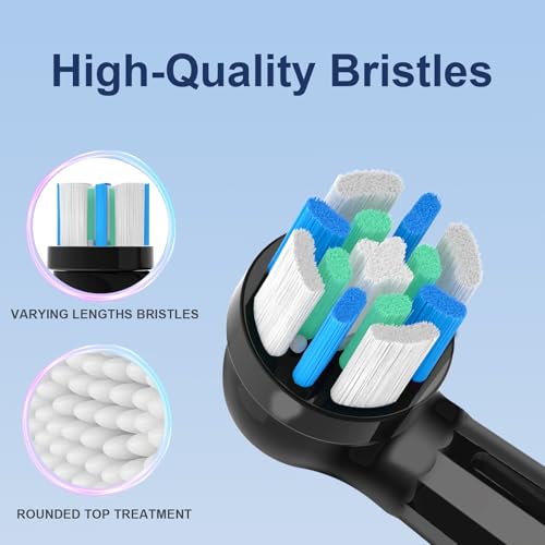 6 Pcs IO Toothbrush Heads with Medium Bristle Compatible with Oral B IO, Replacement Heads Compatible with Oral B IO 2/3/4/5/6/7/8/9/10/Deep Clean Series Electric Toothbrushes (Black) Black 6 Count (Pack of 1)