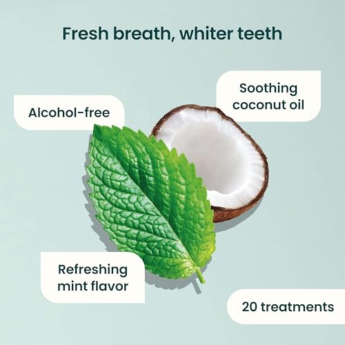 quip Rapid Dissolvable Teeth Whitening Strips, 20 Treatments, 8% Hydrogen Peroxide, Fast-Acting 15-Min Results, Mint with Coconut Oil, 40 Strips