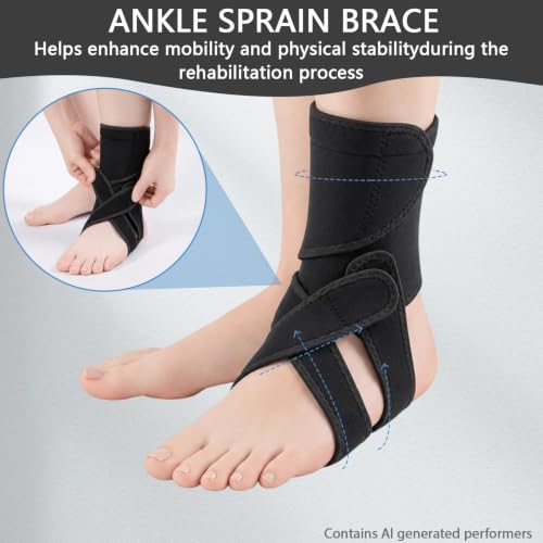 Adjustable Drop Foot Brace for Walking Provide Support(Black Left)