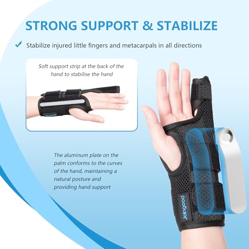 Pinky Finger Splint, Finger Splint for Pinky, Broken Pinky Finger Brace, Little Finger Splint, Metacarpal Finger Splint Hand Brace for Trigger Finger, Arthritis, Pinky Splint Left Hand, M Medium
