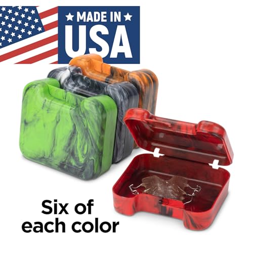 Practicon Easy Open Retainer Cases, Assorted Black Swirl Colors, Bulk Pack of 24