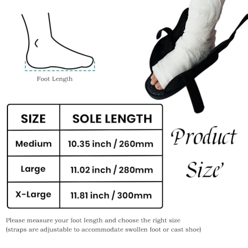 haozaikeji Open-Toe Plaster Shoe Post Surgery Walking Boot Medical Cast Shoe Foot Fracture Support for Foot Injuries Sprains Ankle Fractures Diabetic Feet Ulcers Large