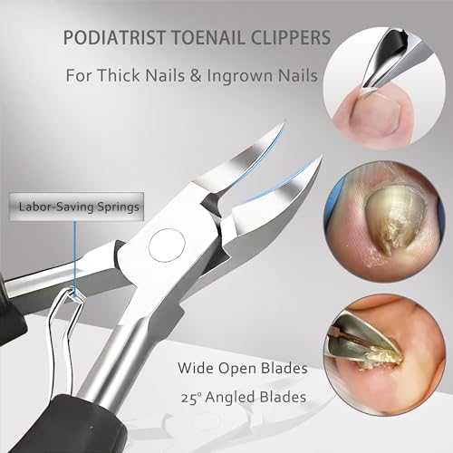 Ingrown Toenail Clipper Thick Nails Cutter Toe Nails Removal Kit Pedicure Tools for Feet Trimmer for Men Women Senior A-5