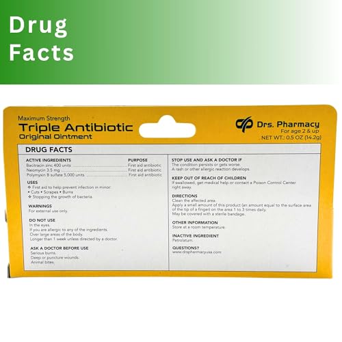 Triple Antibiotic First Aid Ointment – Soothing Skin Support for Minor Wound Care, 0.5 oz, Made in USA