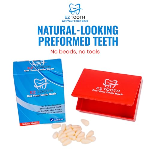 EZ Tooth - Amazing Temporary Tooth - Preformed Tooth - Replacement Kit for Missing Tooth - Instant Repair Temp Teeth - Natural and Bright Shade - Patent Pending (Bright Shade) Ez Tooth Bright Shade