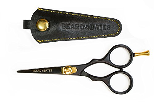 BEARD & BATES 1878 Black Label Shears | Premium Grooming Scissors with Holster for Beards and Mustaches