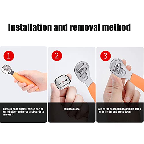 Pedicure Foot File Kit with 11 Blades Foot Care Pedicure Callus Shaver Hard Skin Remover Callus Shaver Remover Stainless Steel Hard Skin Calluses Planer Pedicure Foot File Tool for Hand Feet(01) 01