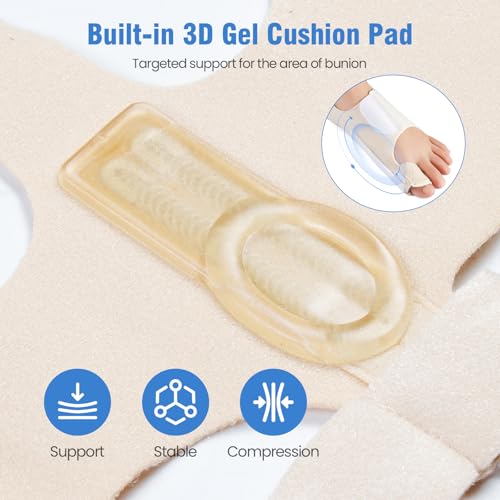 Bunion Corrector for Women Big Toe & Men – Adjustable Bunion Splint with Gel Pad for Bunion Relief – One Size Fits Most, 1 Pair