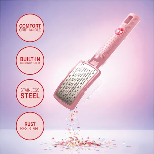 Onyx Professional Foot Rasp, No Mess Callus Remover for Feet, Includes Debris Catcher - Stainless Steel Foot Scrubber Dead Skin Remover, Lightweight Callus Shaver for Feet, Foot File, Pedicure Teal 1 Count (Pack of 1)