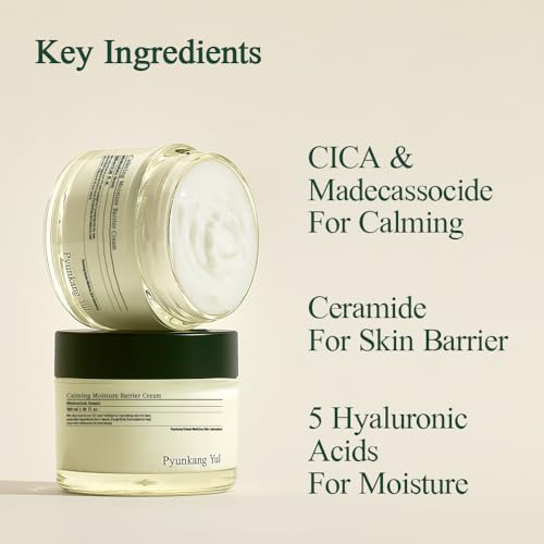Pyunkang Yul PKY Calming Moisture Barrier Cream Instantly Soothes Sensitive Skin, Hyaluronic Acid & Ceramide for Hydration, Vegan, Korean Skincare (3.38 Fl. Oz, 100ml) Calming Moisture Barrier Cream 3.38 Fl.oz.