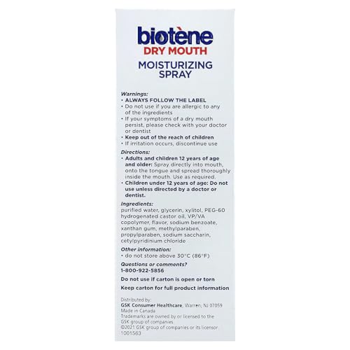 Biotene Mouth Spray, Gentle Mint, 1.5 Ounce Bottle 3 Pack 1.5 Fl Oz (Pack of 3)