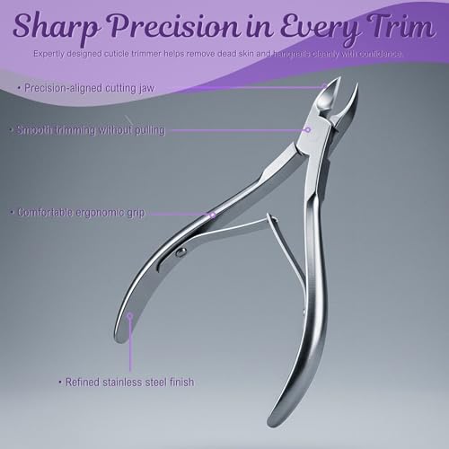 2 Pack Stainless Steel Cuticle Nipper & Pusher, Manicure Pedicure Tool Set