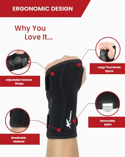 Hurmoya Wrist Brace for Carpal Tunnel, Night Support, Left Hand, Medium
