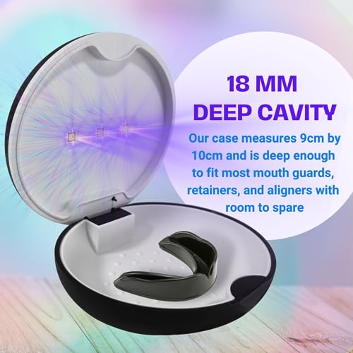 UVC Retainer Case, TARE Case, Compatible with Invisalign, Mouth Guard Case, Dental Braces Case Slim Battery Powered, Aligner (Black) Black
