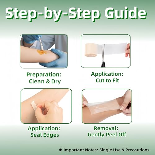 Hydrocolloid Roll for Wound Care-Medical-Grade Self-Adhesive Bandage,Ultra Absorbent & Waterproof,Cut to Size for Bed Sores,Burns,Acne,First Aid Kit Essential,DIY Size Shape First Aid Kit (2in*4.9ft) 2in*16ft
