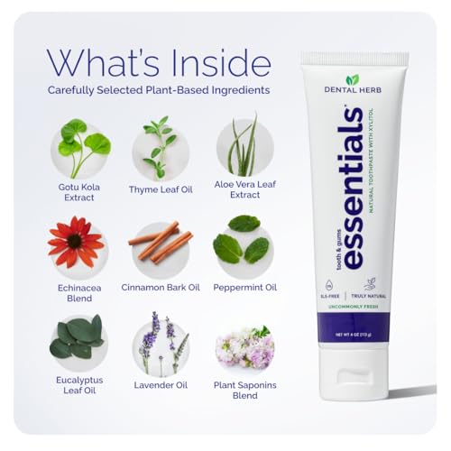 Dental Herb Company Essentials Fluoride-Free Toothpaste, 3 Pack, 4 oz