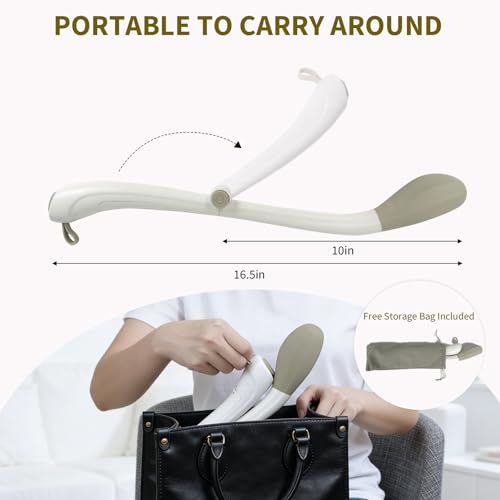 Electric Foldable Toilet Wiping Tool - 16.5 Inch Long Handle Self Wiping Wiper, Household Daily Sanitary Care Accessory for Seniors & People with Limited Bending Mobility