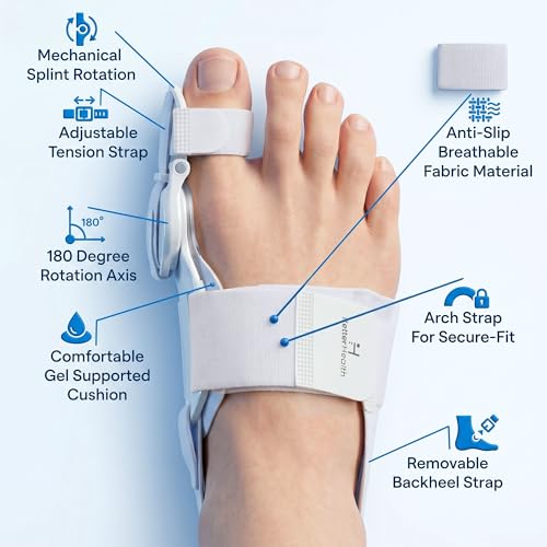 2026 Bunion Corrector for Women & Men, Fully Adjustable Orthopedic Bunion Fix, Big Toe Separator, Day/Night Support, Ergonomic Bunion Splint Hammer Toe Straightener (2PCS) Gray