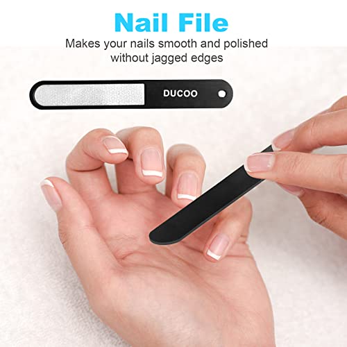Nail Clippers Set, 4 Piece Fingernail Toenail Cutters for Men Women, Black