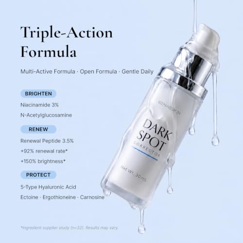 EnaSkin Dark Spot Corrector & Remover Serum for Face & Body, Niacinamide 1 Fl Oz (Pack of 1)