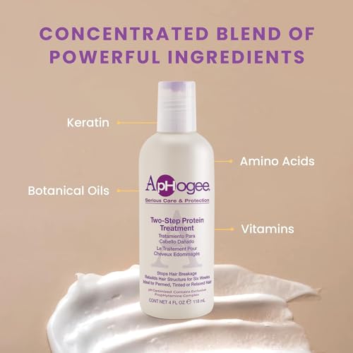 Aphogee Hair Care Double Bundle – Two-Step Protein Treatment (4 fl oz) & Balancing Moisturizer (8 fl oz) 12 Fl Oz (Pack of 1)