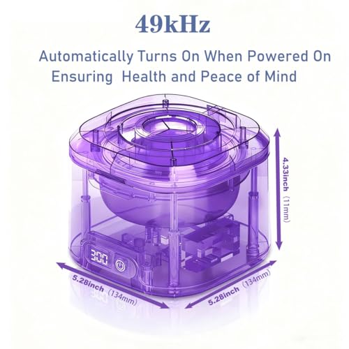 Ultrasonic Retainer Cleaner Machine - Denture cup Bath,49kHz 4 Modes Dental Cleaner With Digital 340ML capacity Applicable to Mouth Guard，Dentures braces & Toothbrush head and makeup brush (white） White-1